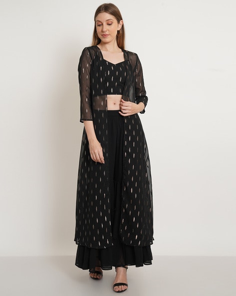 Buy Black Fusion Wear Sets for Women by PURPLE STATE Online