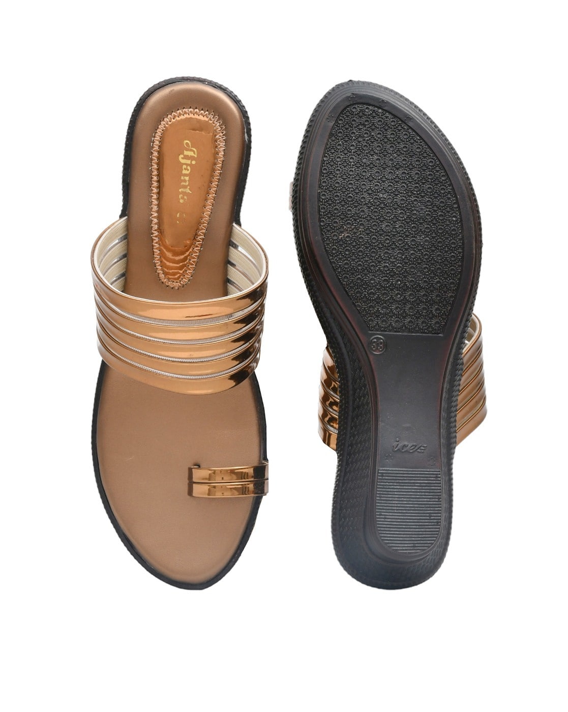 Buy Cream Flat Sandals for Women by AJANTA Online | Ajio.com