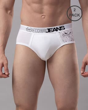 underjeans by spykar Pack of 2 Logo Waist Briefs-picture-15
