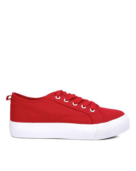 Slip-On Lace-Up Sneakers with Round Shape
