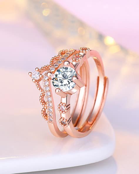 Buy Rose Gold-Toned Rings for Women by Jewels galaxy Online