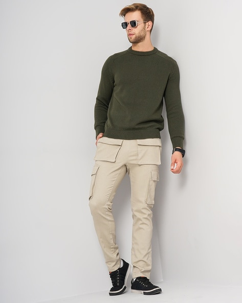 Buy Celio Men Grey Slim Fit Cargo Trousers - Trousers for Men 411659 |  Myntra