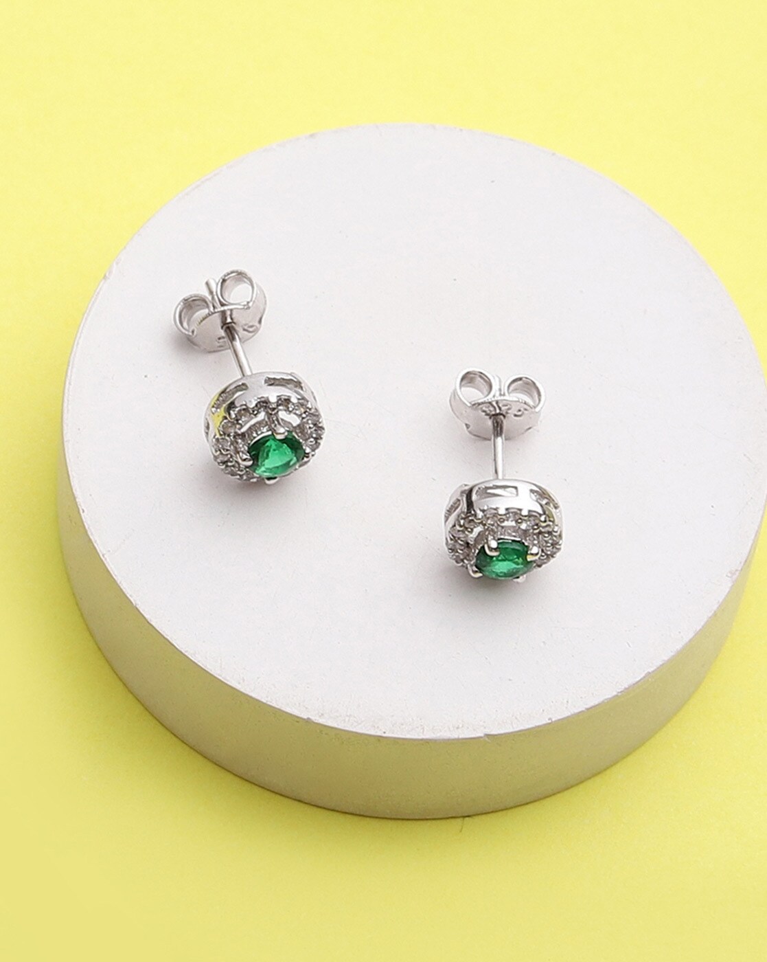 Buy Emerald Stud Earrings, Silver and Gold Emerald Earrings, Emerald Square  Cushion Earrings, May Birthstone, Gemstone Earrings, Christmas Gift Online  in India - Etsy