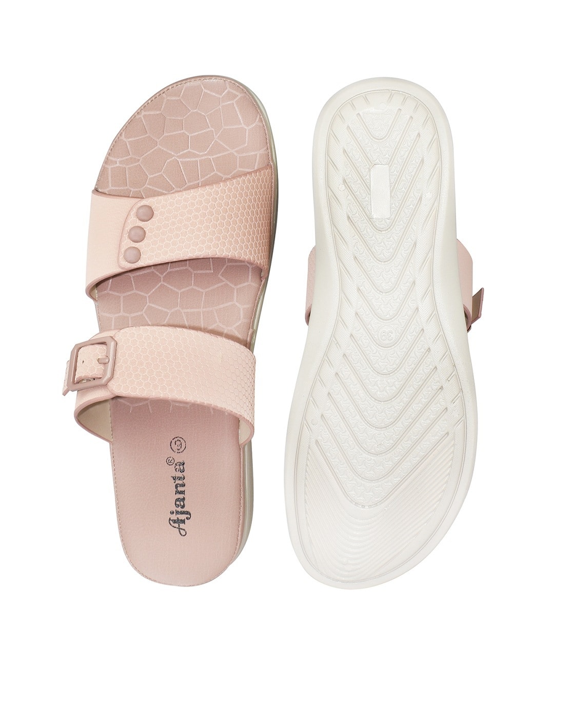 Buy Pink Flat Sandals for Women by AJANTA Online | Ajio.com