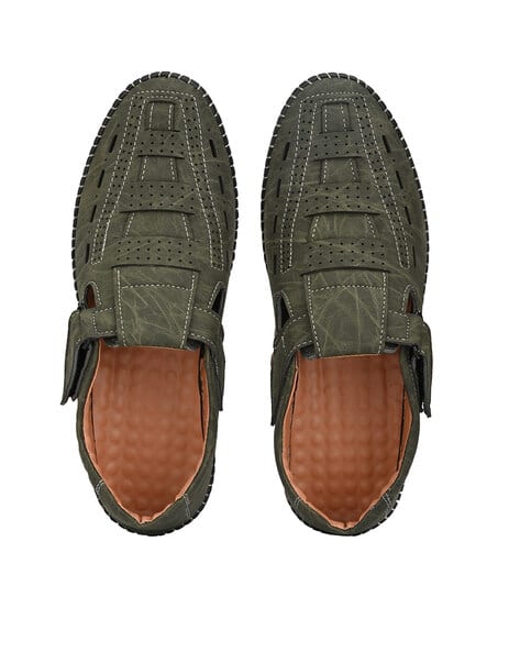 FOXYFOOT Men Round-Toe Slip-On Sandals
