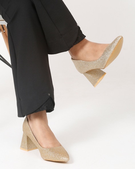 Gold slip shop on pumps