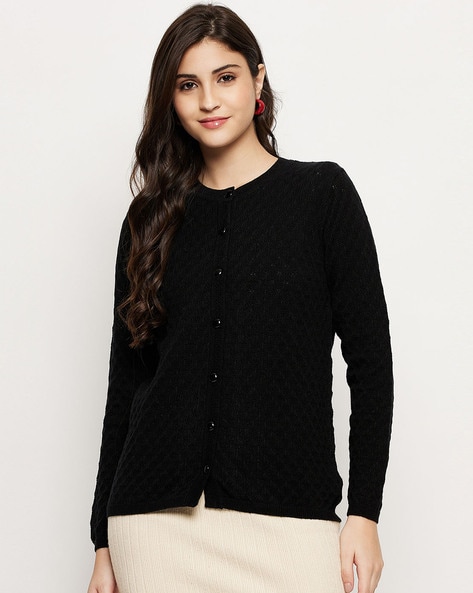 Buy Black Sweaters Cardigans for Women by MADAME Online Ajio