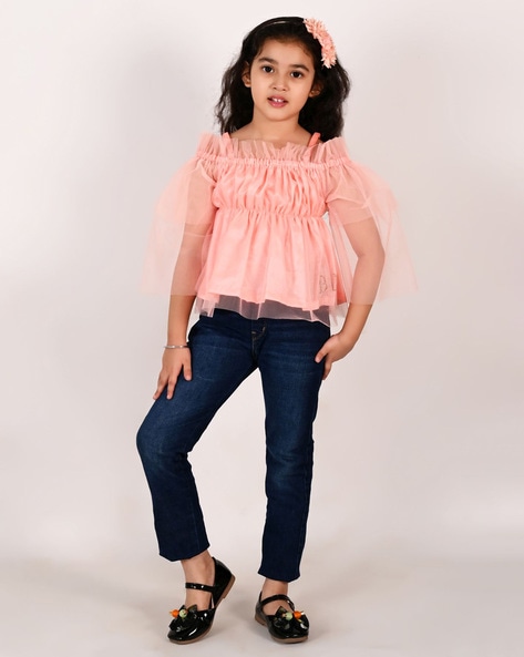 Girls best sale frilly tops