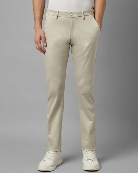 Buy Men Brown Slim Fit Solid Casual Trousers Online - 299202 | Allen Solly
