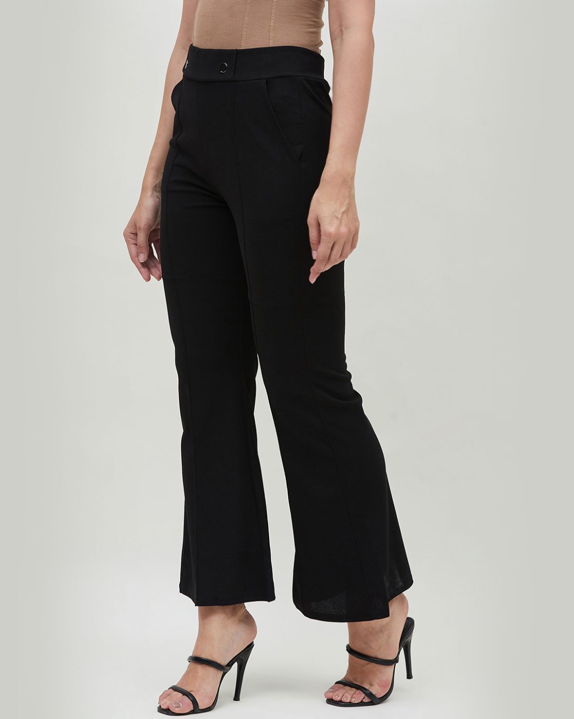 Bootcut Trousers with Flat Front