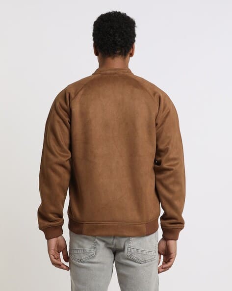 Buy Altheory by AZORTE Suede Bomber Jacket Online | Ajio.com