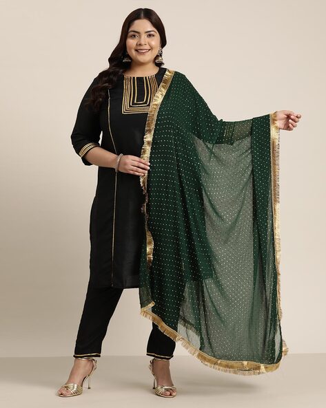 Women Embellished Dupatta with Fringes Price in India
