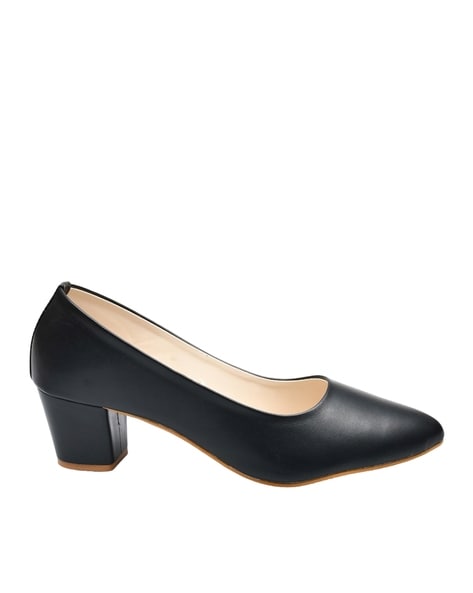 Black Comfort Slip on Block Heels N91229 - Pepitoes