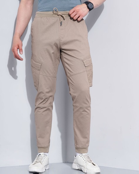 Buy Celio Men Beige & Khaki Straight Fit Printed Cargos - Trousers for Men  4374709 | Myntra