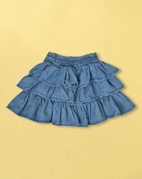 Tiered Skirt with Elasticated Waist