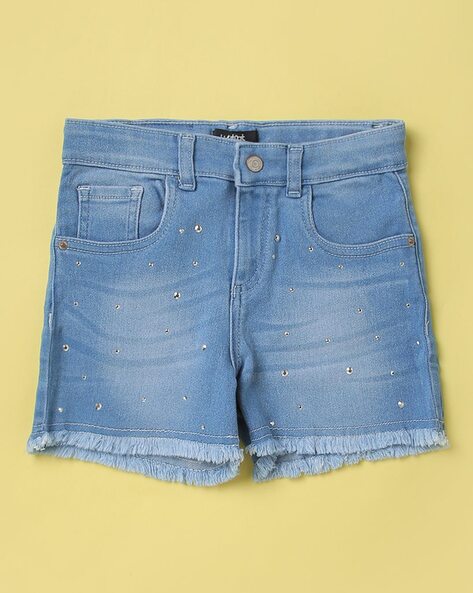 Rue 21 Womans Distressed Low Rise Denim Shorts-3/4 | Women, Denim shorts,  Light wash denim