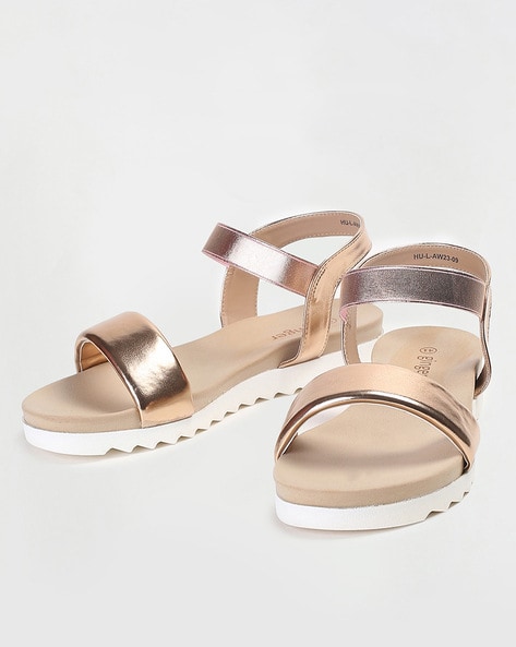 Buy Green Flat Sandals for Women by Ginger by lifestyle Online | Ajio.com