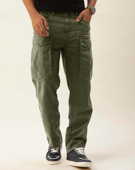 Relaxed Canvas Ivory Cargo Trousers - Men's Trousers | Kaotiko-saigonsouth.com.vn