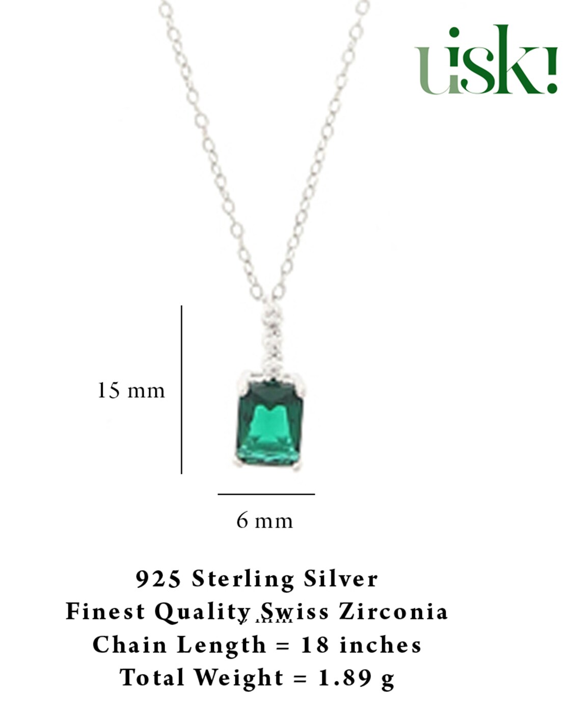 White Finish Semi Precious Emerald Necklace Set In Sterling Silver Design  by Mon Tresor at Pernia's Pop Up Shop 2024