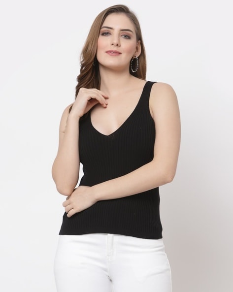 Buy Black Tops for Women by KALT Online Ajio