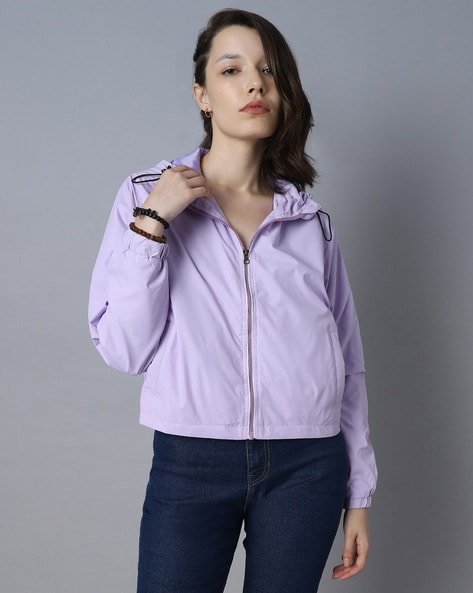 Womens zip running discount jacket