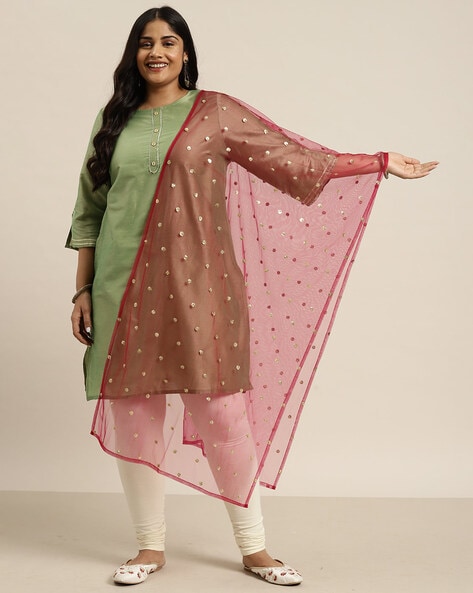 Women Embroidered Net Dupatta Price in India