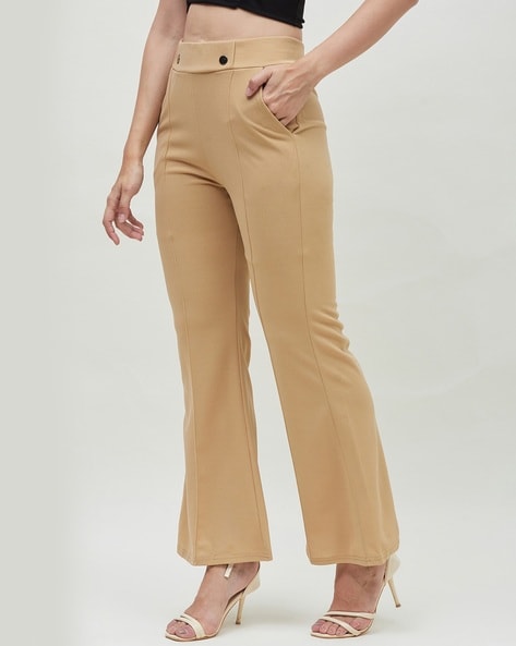 Buy Beige Trousers & Pants for Women by Bitterlime Online