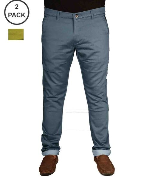 Black Coffee Slim Fit Men Grey Trousers - Price History