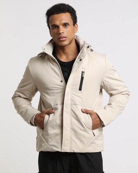 Buy Ether Men Beige Solid Denim Sustainable Jacket - Jackets for Men  9001929 | Myntra