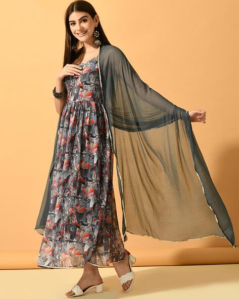 Women Printed Anarkali Kurta Set