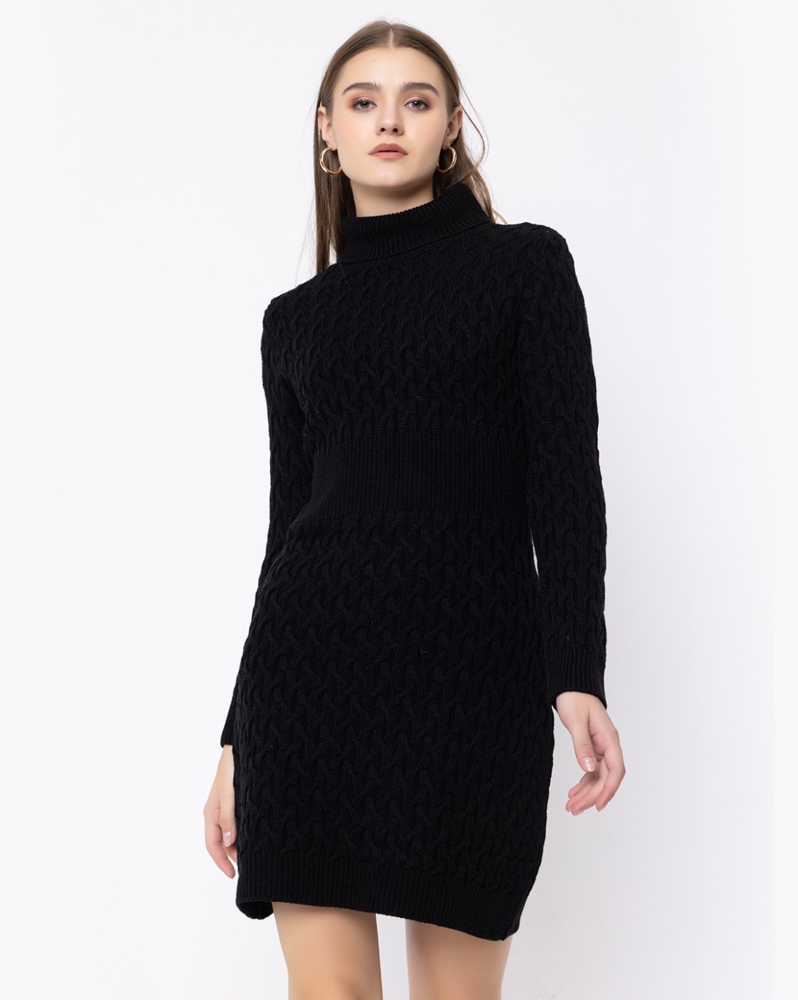 Collar detail clearance sweater dress