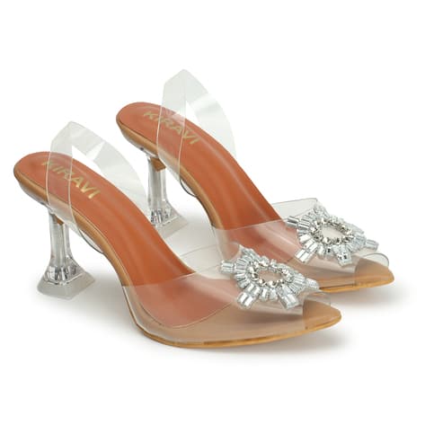 Stiletto Heel Clear Wedding Shoes With Rhinestones Buy Clear