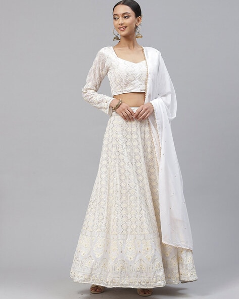 Shop Online Net Off White Embroidered Designer Lehenga Choli : 246423 - New  Arrivals