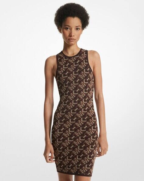 Buy Michael Kors Empire Signature Logo Jacquard Tank Dress | Brown Color Women | AJIO LUXE Buy Michael Kors Empire Signature Logo Jacquard Tank Dress | Brown Color Women | AJIO LUXE