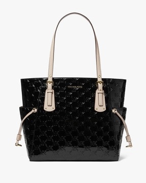 Shiny black michael kors purse top