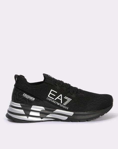 Armani EA7 side logo sneakers in black | ASOS