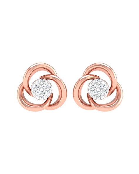 Rose Gold Earrings For Woman, Rose Gold Earrings, Earrings For Woman, 4.0 Ct Princess Cut Solitaire Stud Earrings Solid 14k discount Rose Screw Back