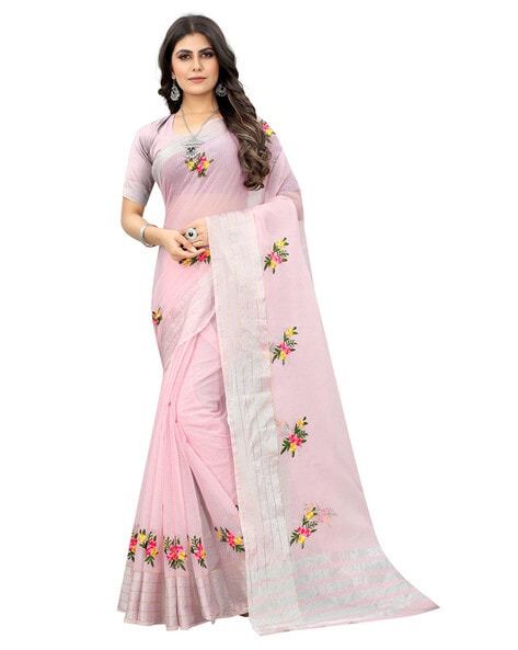 Buy Pink Sarees for Women by Suyukti Creation Online | Ajio.com