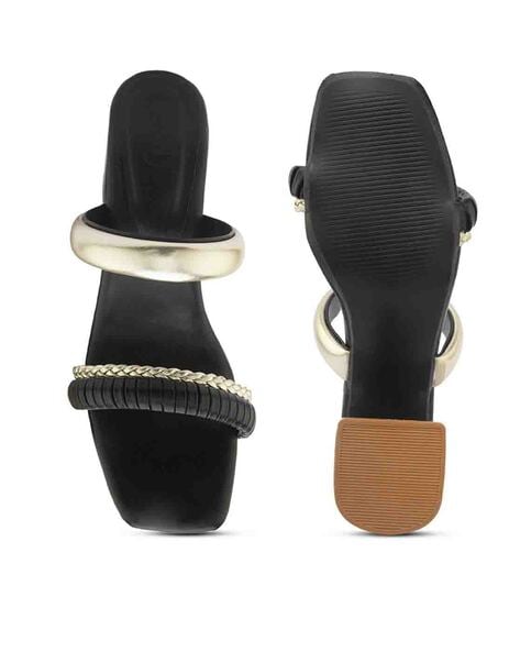 Buy Black Heeled Sandals for Women by Elevato Basics Online Ajio