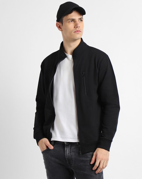 Men Reguler Fit Zip-Front Sweatshirt