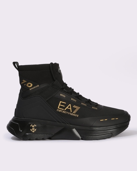 Emporio Armani EA7 Crusher Black/Gold Sneaker Trainer | eBay
