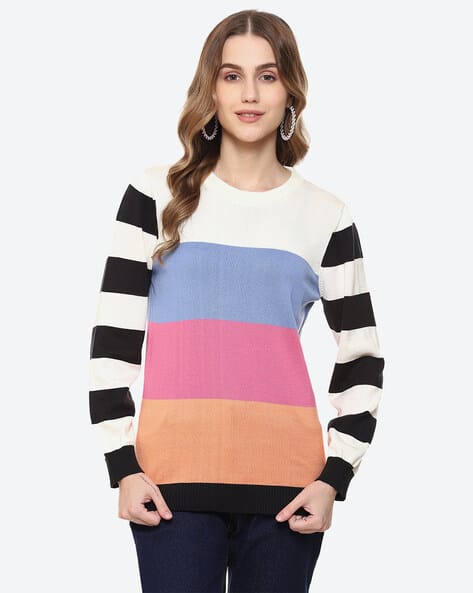 Women Striped Pullover Sweater