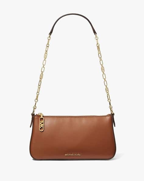 Buy Michael Kors Empire Leather Chain-Link Medium Pochette Brown