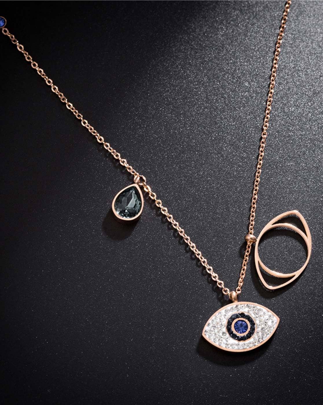 Buy Hot And Bold Swarovski Crystal Evil Eye Pendant Locket Chain Charm  Fashion Necklace. Statement Minimal Dainty Jewellery. Birthday Gift for  Wife, Ladies Women & Girls. Online at Best Prices in India -