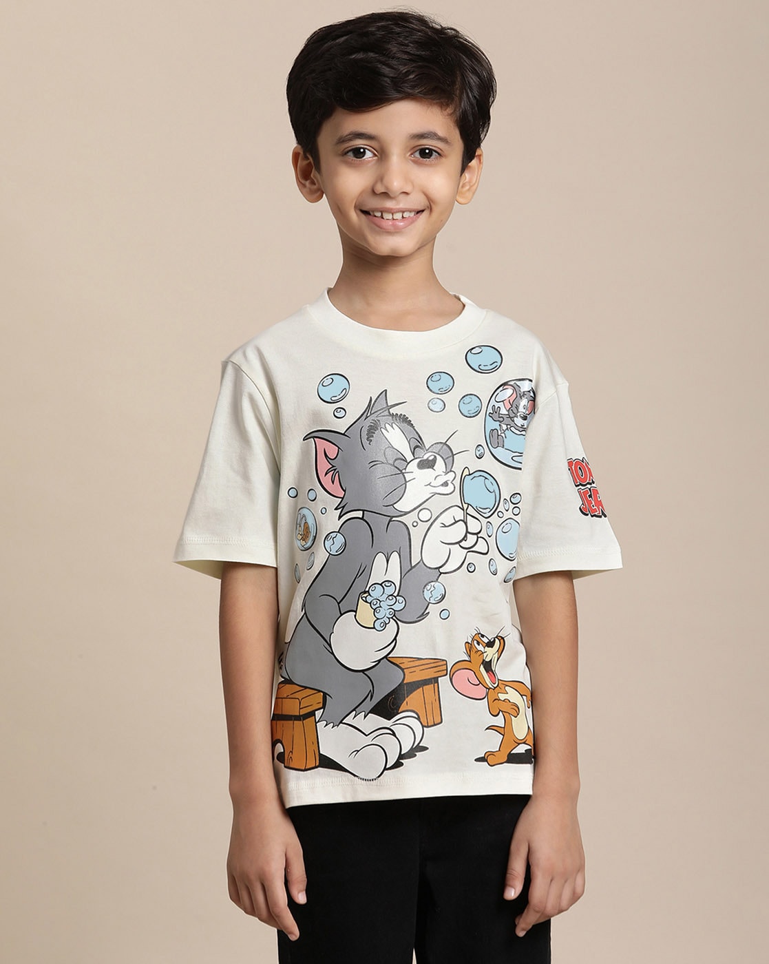 Kidsville Sonic Modern Printed Off White Relaxed Fit T-Shirt For Boys