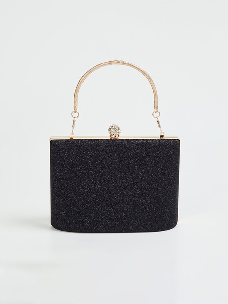 Black store shimmer clutch