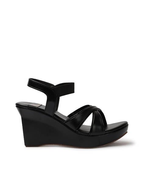 New look best sale black wedge sandals