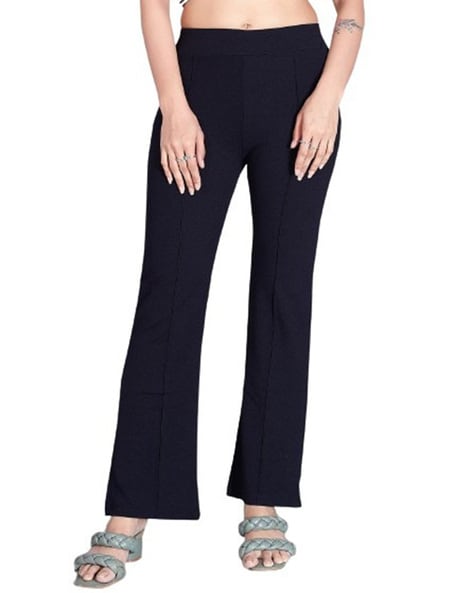 Buy Black Trousers & Pants for Women by SMOWKLY Online