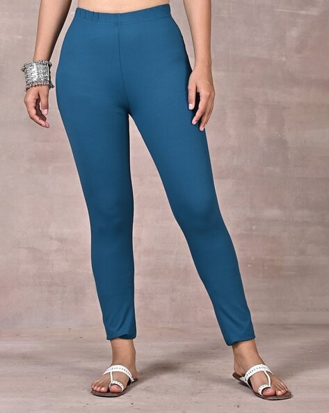 Buy JCSS Teal Blue Cotton Leggings for Women Online @ Tata CLiQ