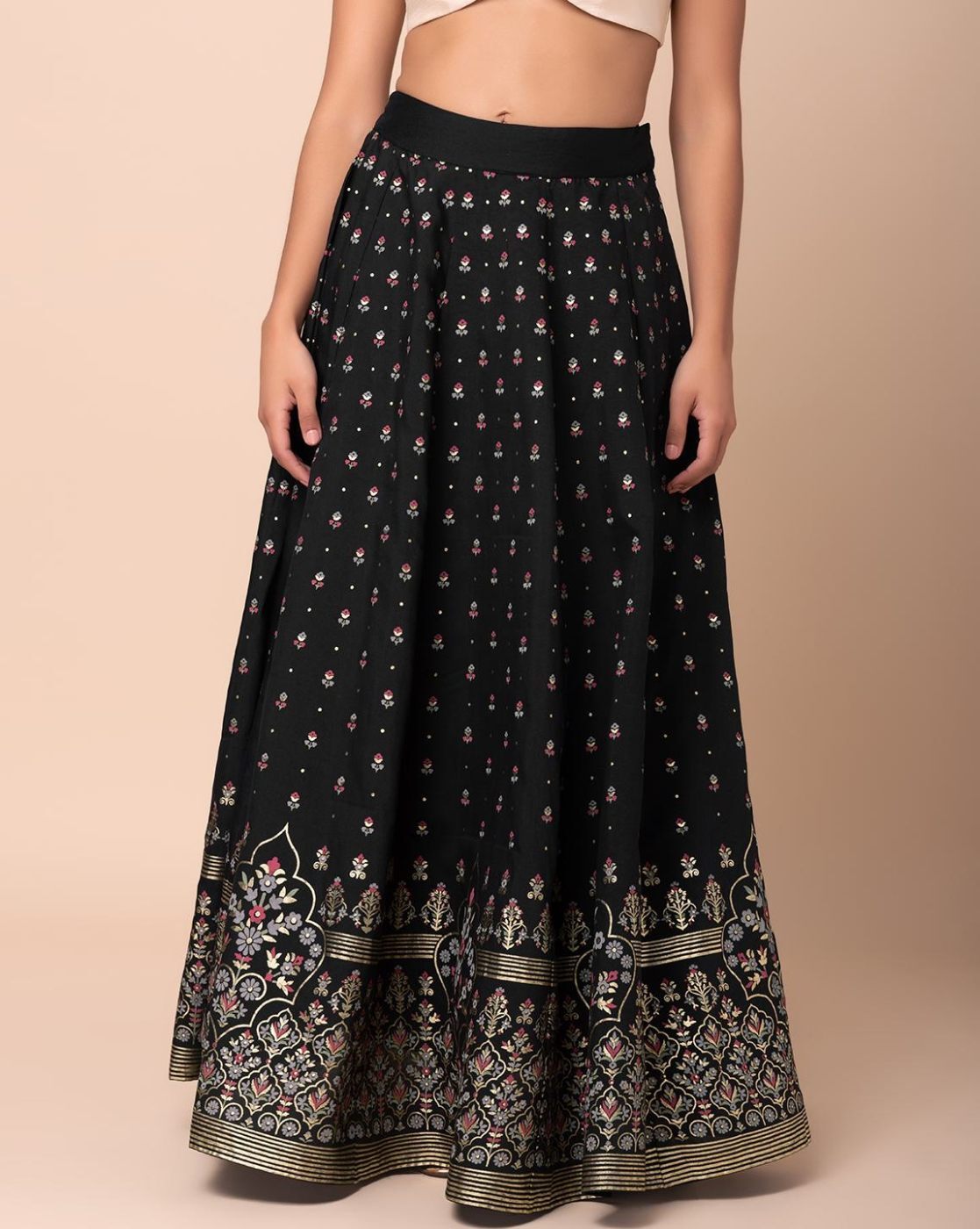 Women Floral Print A Line Skirt